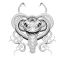 a straight snake tattoo design idea