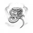 a straight chain snake tattoo design idea
