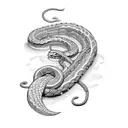 a straight chain snake tattoo design idea