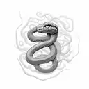 a straight chain snake tattoo design idea