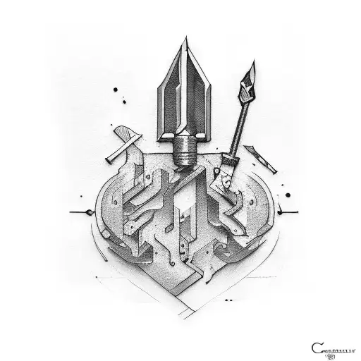 carpentry tools tattoo design idea