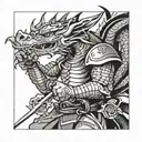 dragon samurai sword piercing tattoo design idea