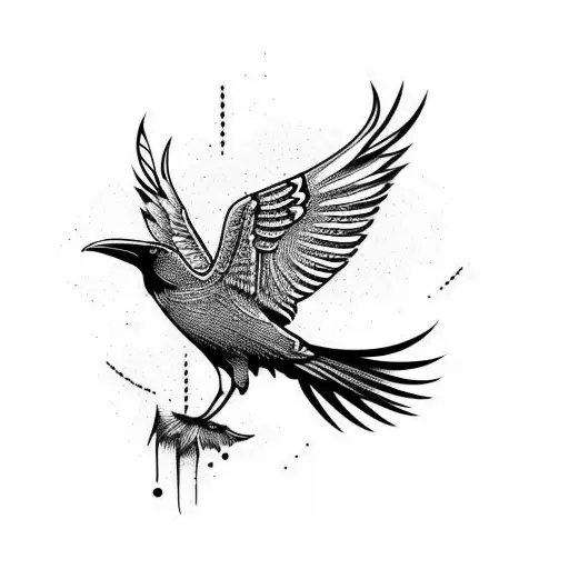 Raven nordic tattoo design idea