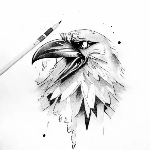 Raven and wolf tattoo design idea