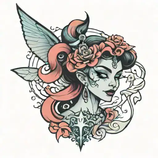 genie wishes dark desires tattoo design idea