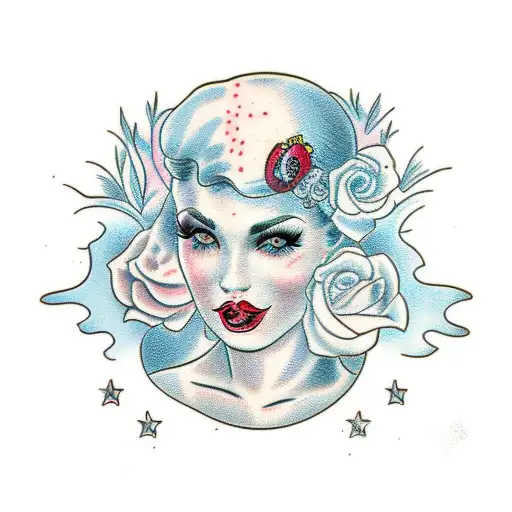 nude girl blood tattoo design idea
