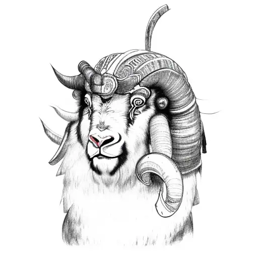 japanese ram tattoo design idea