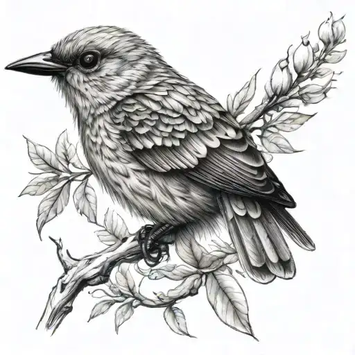 scientific diagram bird tattoo design idea