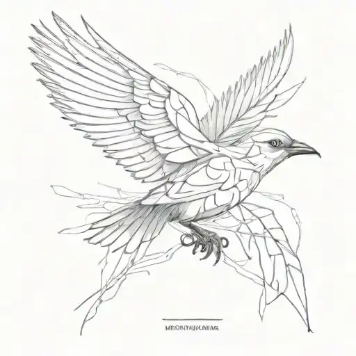 bird diagram tattoo design idea