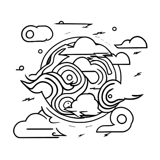 lightning with clouds  tattoo design idea