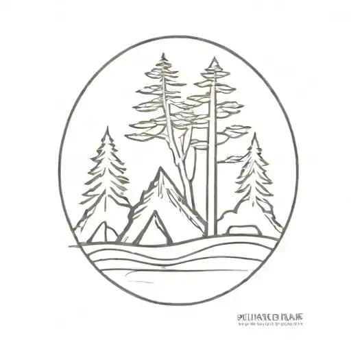 Hiking outdoors tree tattoo design idea