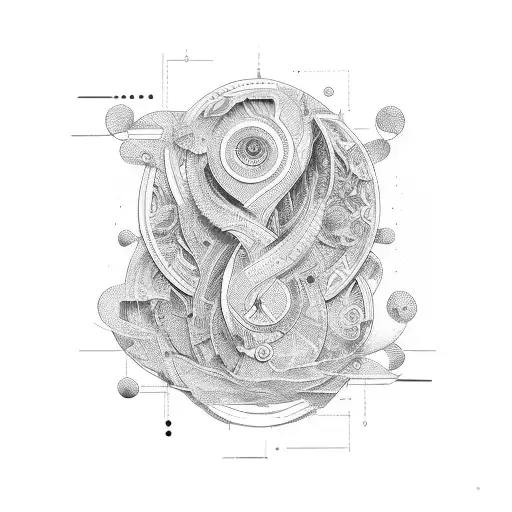 A trading chart transforming into a winding path of self-development tattoo design idea