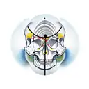 Sand clock where on top is a real clock and on the bottom is a skull. tattoo design idea