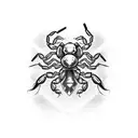 Scorpion with broken Heart tattoo design idea