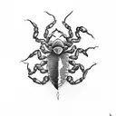 Scorpion with broken Heart tattoo design idea