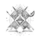 Sagittarius and Aquarius tattoo design idea