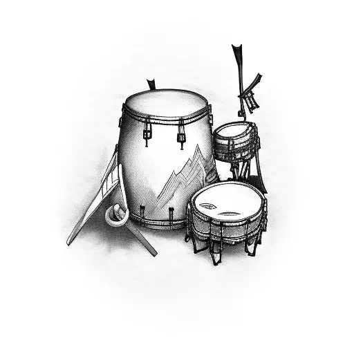 Drum piece tattoo design idea