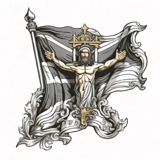 dominican republic flag w jesus christ tattoo design idea