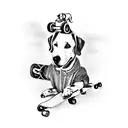 dog on a skateboard on lsd tattoo design idea