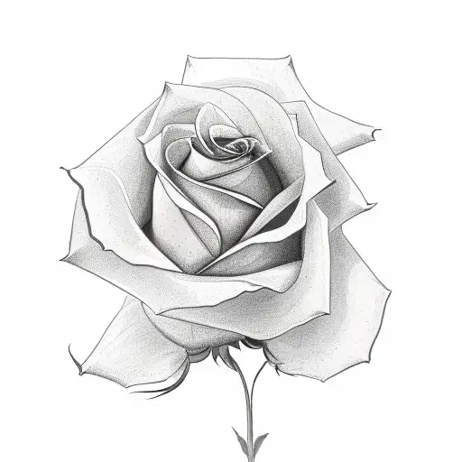 A minimalist design of a rose and a honeysuckle flower overlapping tattoo design idea