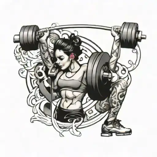 olímpic weightlifting, music and gymnastics  tattoo design idea