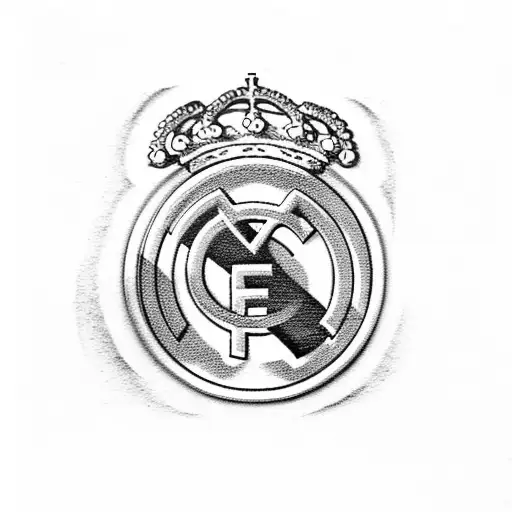 Real madrid logo in an eye tattoo design idea
