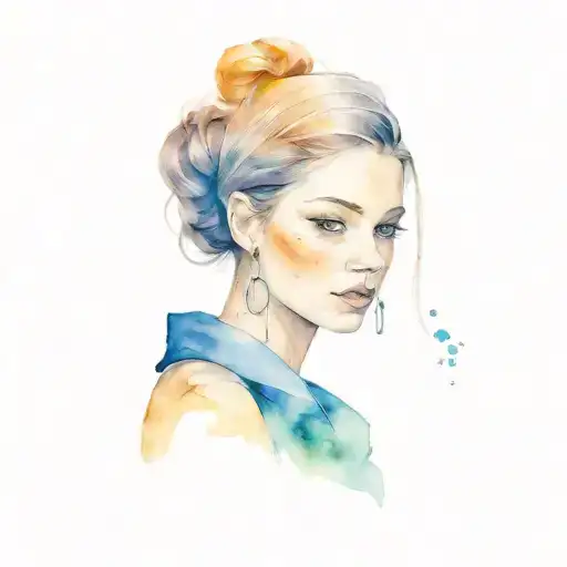 girl with purl earring  tattoo design idea