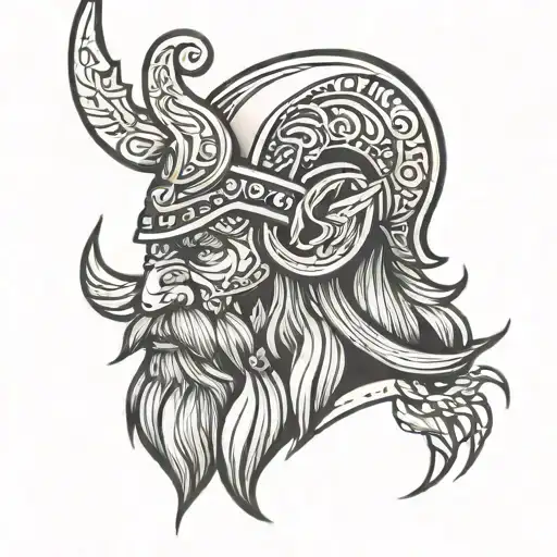 Viking head tattoo design idea