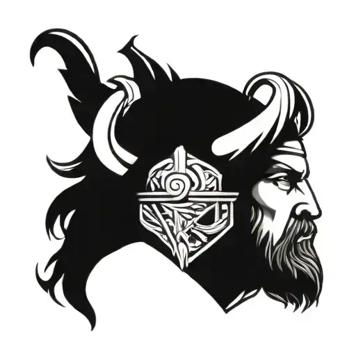 Viking head tattoo design idea