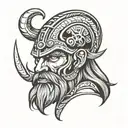 Viking head tattoo design idea