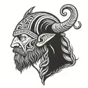 Viking head tattoo design idea