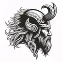 Viking head tattoo design idea