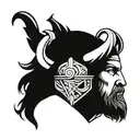 Viking head tattoo design idea