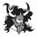 Viking head tattoo design idea