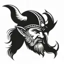 Viking head tattoo design idea
