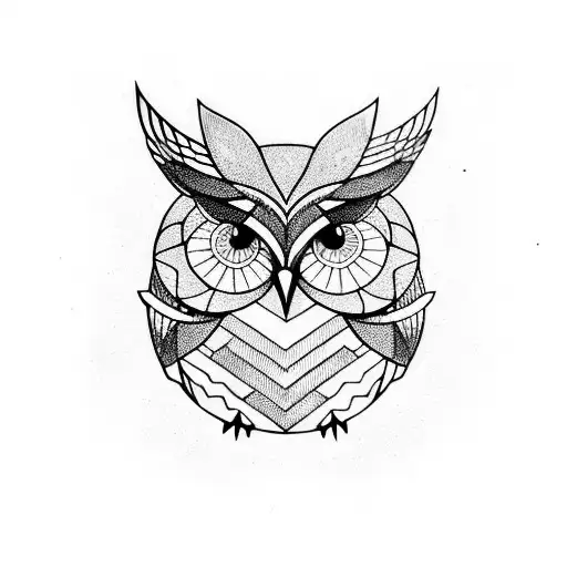 Geometric Owl. tattoo design idea