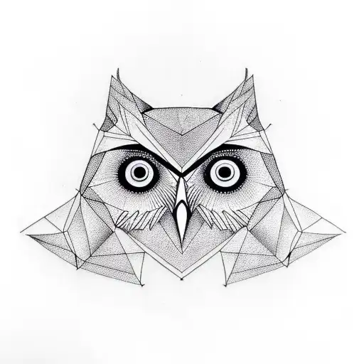 Geometric Owl. Half Geometric Half Realistic tattoo design idea