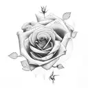 Roses with the name Yuri tattoo design idea