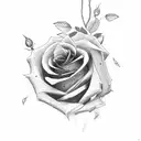 Roses with the name Yuri tattoo design idea