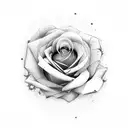 Roses with the name Yuri tattoo design idea