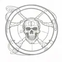 car skull steering wheel tattoo design idea