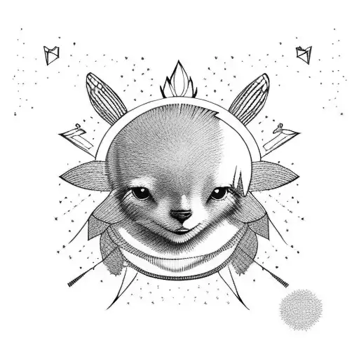 petit prince, mouton et fleur tattoo design idea