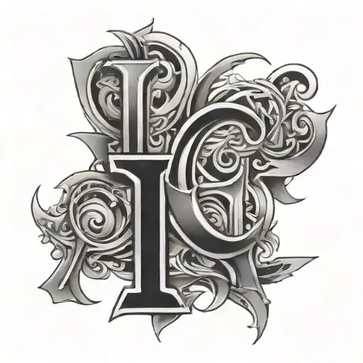 overlapping letters CMSZ tattoo design idea
