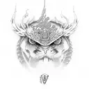 Satoru Gojo lined art work tattoo design idea