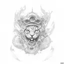 Satoru Gojo lined art work tattoo design idea