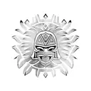 Polynesian tribal eagle head with feathers tattoo design idea