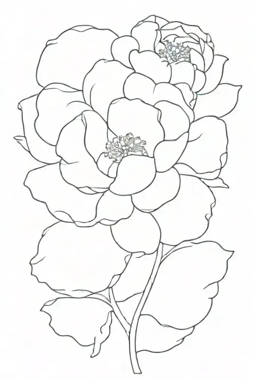 peony tattoo design idea