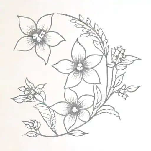 forget me not flowers tattoo design idea