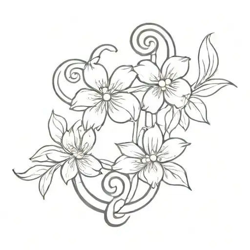 forget me not flowers anchor intertwined tattoo design idea