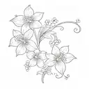 3  forget me not flowers arc tattoo design idea